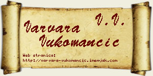 Varvara Vukomančić vizit kartica